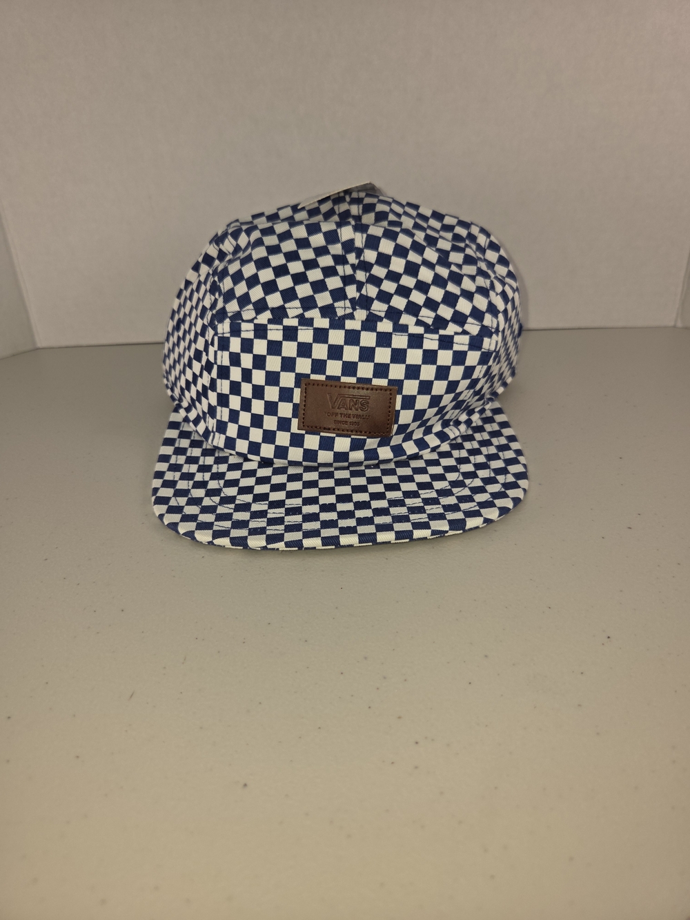 NWT Vans Checkerboard 5-Panel Cap - Navy/White